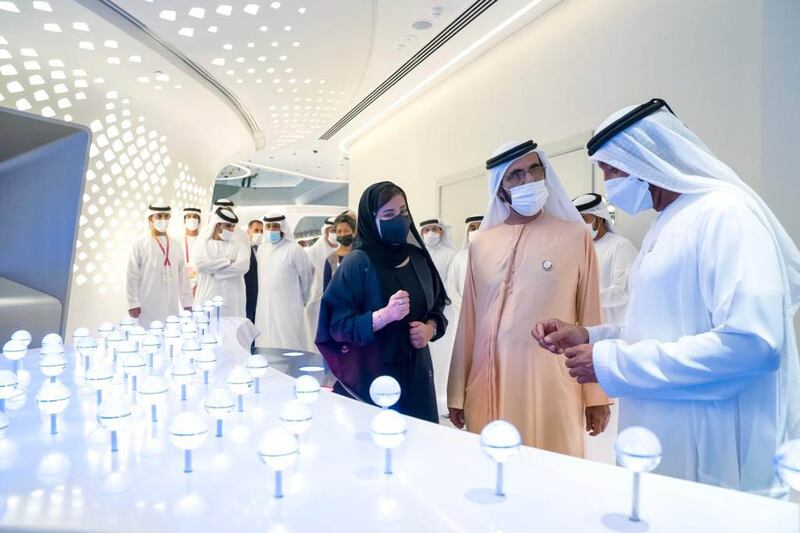 Sheikh Mohammed takes a tour of the UAE pavilion at Expo 2020 Dubai.