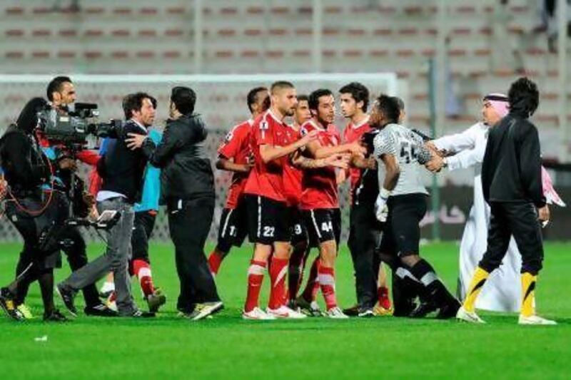 Majed Nasser goalkeeper for Al Wasl during a scrum with Al Ahli. Ashraf Al Amra / Al Ittihad