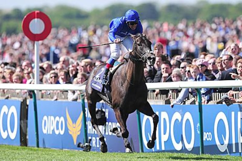 Frankie Dettori, riding Blue Bunting, won the Qipco 1,000 Guineas Stakes at Newmarket.