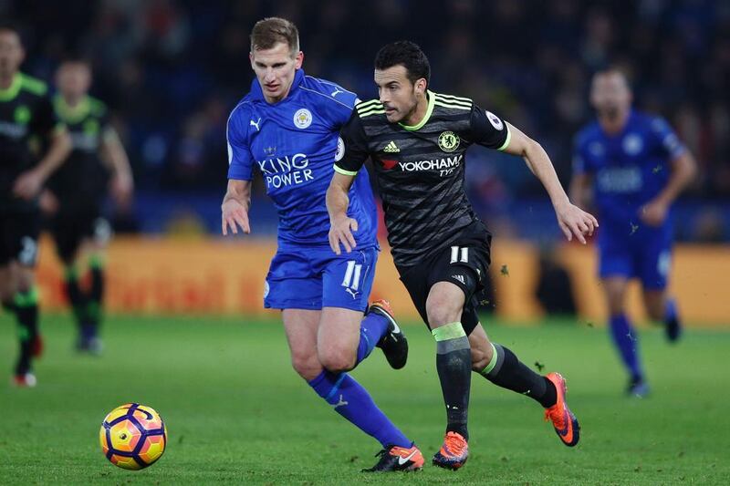 Chelsea's Pedro in action against Leicester City. AFP