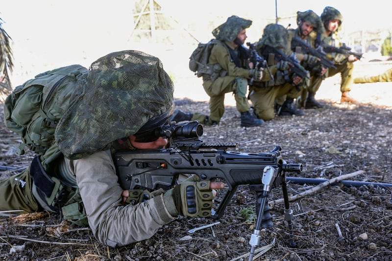 Israeli soldiers training in the upper Galilee region, near the border with Lebanon. AFP