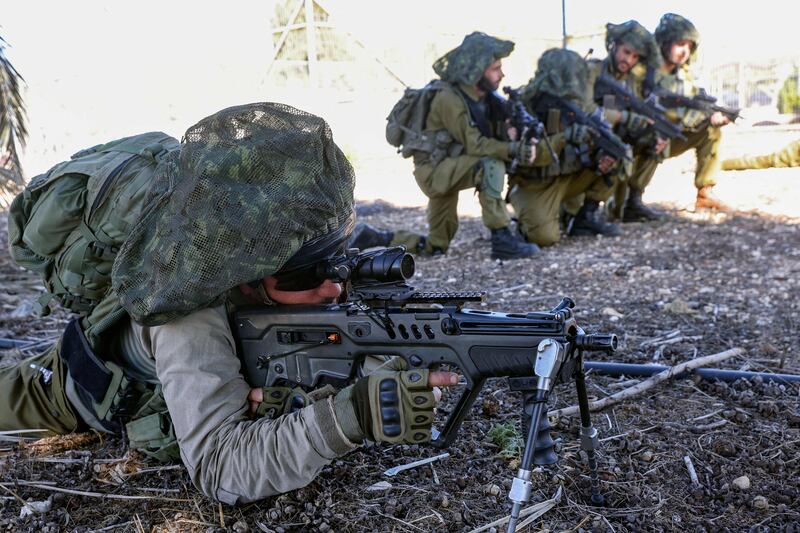 Israeli soldiers training in the upper Galilee region, near the border with Lebanon. AFP