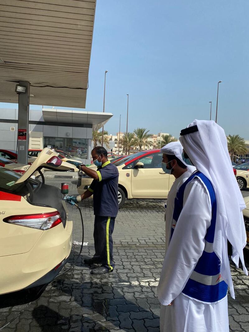 RTA officials inspect one of more than 6,500 vehicles to ensure drivers and passengers follow safety guidelines. RTA