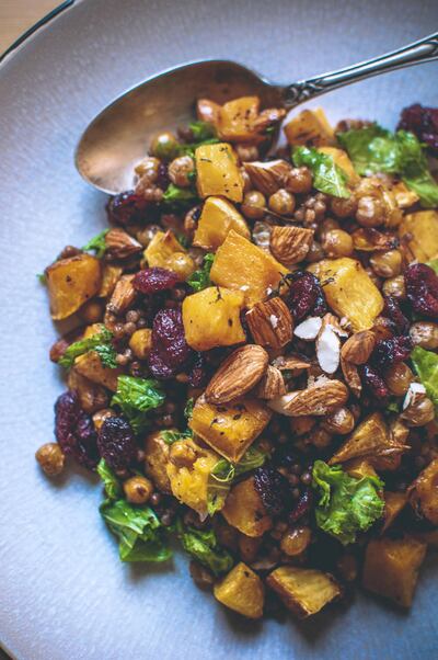 Roasted butternut squash and chickpea salad. Photo by Scott Price