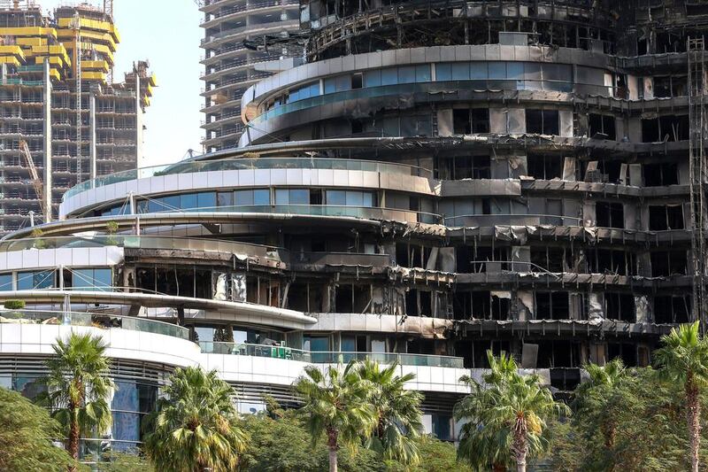 A huge fire tore through The Address Downtown Dubai hotel on New Year's Eve in 2015.