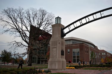 The entrance to Stadium Mall on the campus of Purdue University in Indiana, US. Daniel Acker