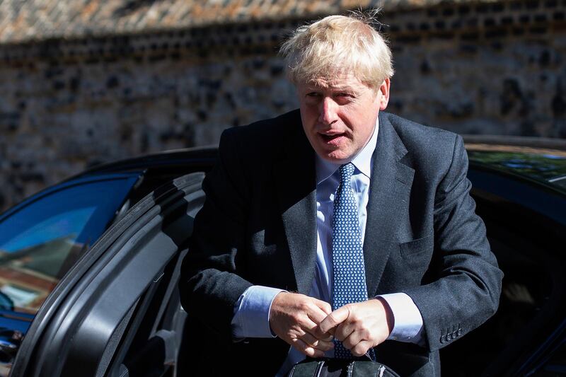 LONDON, ENGLAND - JULY 16: Conservative leadership candidate, Boris Johnson is seen arriving at a Westminster address on July 16, 2019 in London, England. Johnson is currently immersed in controversy over his historical comments made about Muslims. (Photo by Luke Dray/Getty Images)