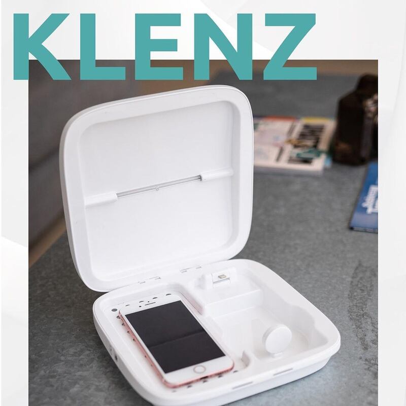 The Klenz box, launched by Dubai entrepreneurs, sanitises mobile devices safely. Klenz / Instagram