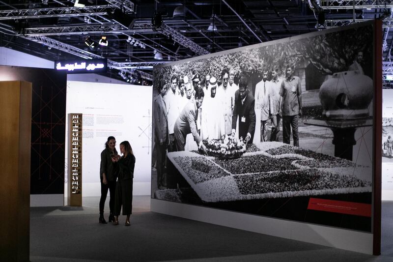 ABU DHABI, UNITED ARAB EMIRATES - March 12 2019.

Zayed-Gandhi Digital Exhibition in Manarat Al Saadiyat.

Organized by the Ministry of Culture and Knowledge Development  in collaboration with the Mahatama Gandhi Digital Museum in New Delhi, the exhibition celebrates humanitarian values and legacies of Sheikh Zayed bin Sultan Al Nahyan and Mahatma Gandhi. 

(Photo by Reem Mohammed/The National)

Reporter:  
Section:  NA 