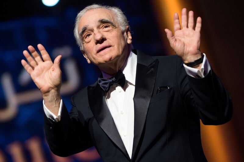 (FILES) In this file photo taken on December 01, 2018 US film director Martin Scorsese reacts during the award tribute ceremony for US actor Robert de Niro as part of the 17th Marrakech International Film Festival. Oscar-winner Martin Scorsese touched off a firestorm among filmmakers on October 4, 2019, claiming super-hero blockbusters like the ones Marvel makes were "not cinema."  "I don't see them. I tried, you know? But that's not cinema," Scorsese told Britain's Empire magazine about the Marvel movies. 
 / AFP / FADEL SENNA
