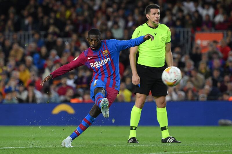 Barcelona forward Ousmane Dembele could leave the club on free transfer this summer. AFP