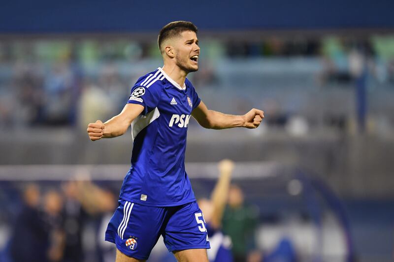 Dino Peric of Dinamo Zagreb celebrates after the match. Getty