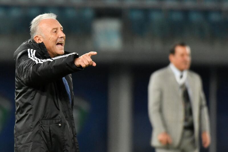 UAE's Italian coach Alberto Zaccheroni shouts from the sidelines during the 2017 Gulf Cup of Nations semi-final football match between Iraq and the UAE at the Sheikh Jaber al-Ahmad Stadium in Kuwait City on January 2, 2018.  / AFP PHOTO / GIUSEPPE CACACE