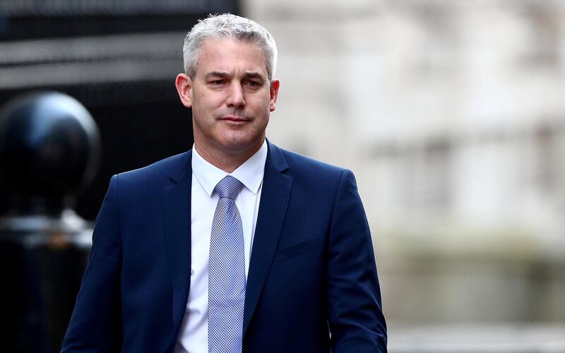 FILE PHOTO: Britain's Secretary of State for Exiting the European Union Stephen Barclay is seen outside Downing Street in London, Britain, February 13, 2019. REUTERS/Hannah McKay/File Photo