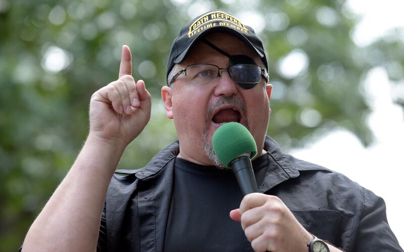 Stewart Rhodes, founder of the citizen militia group known as the Oath Keepers, was arrested on Thursday for his role in the January 6 attack on the US Capitol. AP
