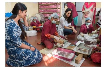 A photo from Royal.uk of Meghan in India in 2017.