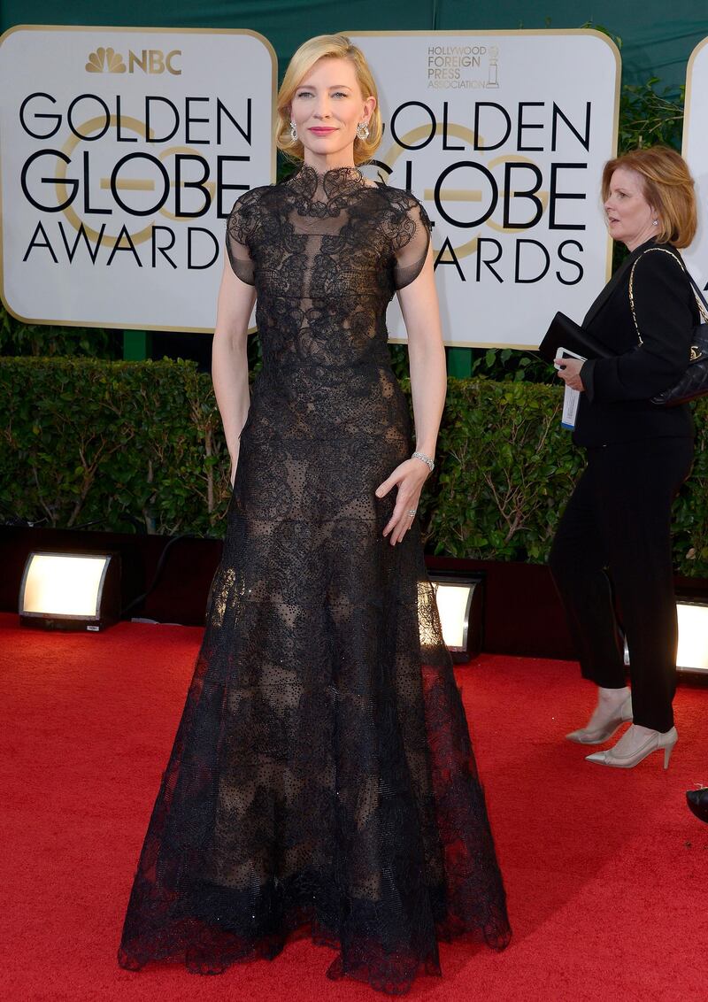 epa04017927 Australian actress Cate Blanchett arrives for the 71st Annual Golden Globe Awards at the Beverly Hilton, in Beverly Hills, California, USA, 12 January 2014.  EPA/PAUL BUCK