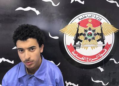 A photo released on the Facebook page of Libya's Ministry of Interior's Special Deterrence Force on May 24, 2017 claims to shows Hashem Abedi, the brother of the man suspected of carrying out the bombing in the British city of Manchester, after he was detained in Tripoli for alleged links to the Islamic State (IS) group. - Libya arrested a brother and father of Salman Abedi who is suspected of the bombing at a pop concert killing 22 people, including children on May 22, 2017. (Photo by HO / LIBYA'S SPECIAL DETERRENCE FORCE / AFP) / RESTRICTED TO EDITORIAL USE - MANDATORY CREDIT "AFP PHOTO / LIBYA'S SPECIAL DETERRENCE FORCE" - NO MARKETING NO ADVERTISING CAMPAIGNS - DISTRIBUTED AS A SERVICE TO CLIENTS
