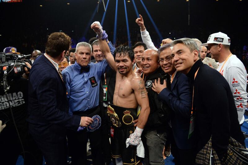 Manny Pacquiao celebrates. Reuters