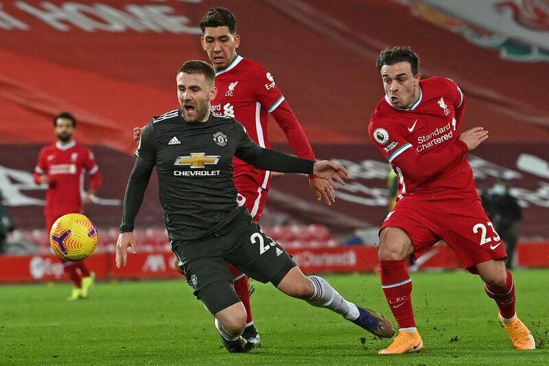 Luke Shaw – 8. Involved in first half counters down the left. Solid, though lost ball which led to Salah run on goal. Attacked and assisted and full of energy for 90 minutes. More touches than any other United player. Man of the match. AFP