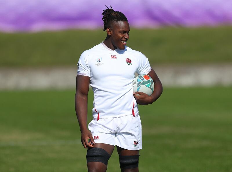 Maro Itoje smiles during England captain's run. Getty Images