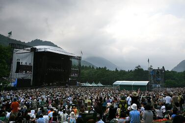 The crowd at Fuji Rock Festival in Yuzawa, Niigata, Japan. Getty Images
