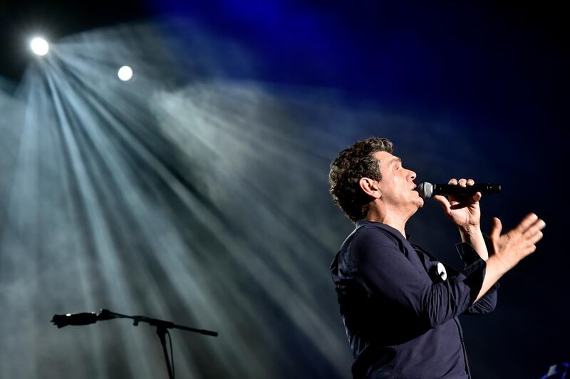 French singer Marc Lavoine performs at the opening of the annual Byblos International Festival in Byblos, Lebanon. EPA