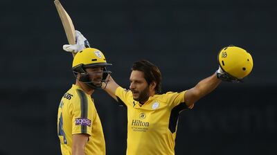 Shahid Afridi, right, has long been one of Pakistan's limited-overs cricketers. Nigel Roddis / Getty Images
