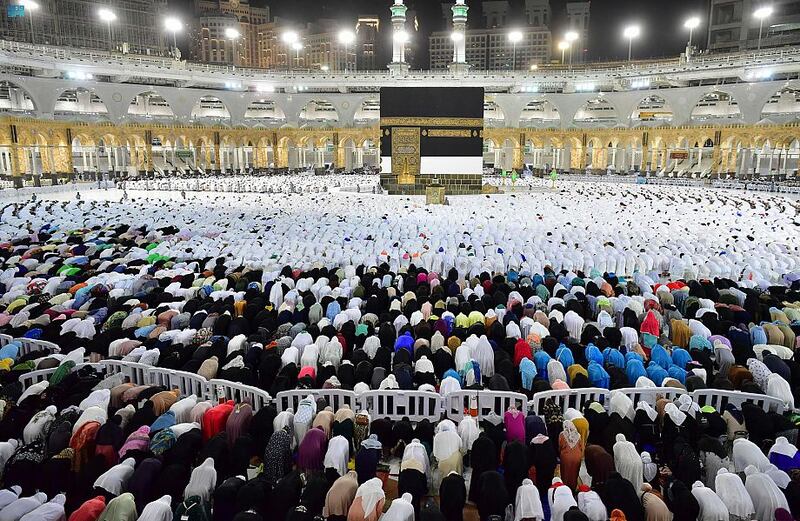 Pilgrims at prayer. SPA