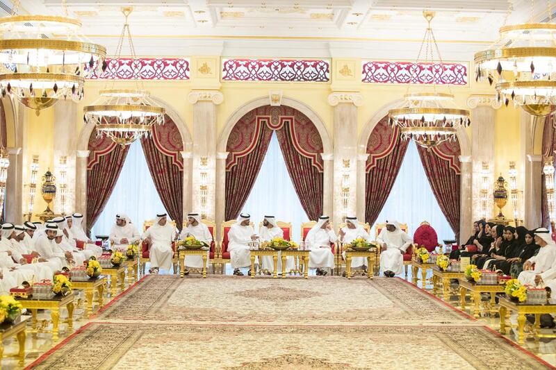Sheikh Mohammed bin Zayed, Crown Prince of Abu Dhabi and Deputy Supreme Commander of the Armed Forces, and UAE leaders attend an iftar reception hosted by Sheikh Mohammed bin Rashid, Vice President and Ruler of Dubai, at Zabeel Palace. Ryan Carter / Crown Prince Court — Abu Dhabi