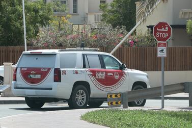 Dubai Police and rescue teams are patrolling in the Springs and Meadows area. They are looking for an exotic wild animal on the loose. Pawan Singh / The National