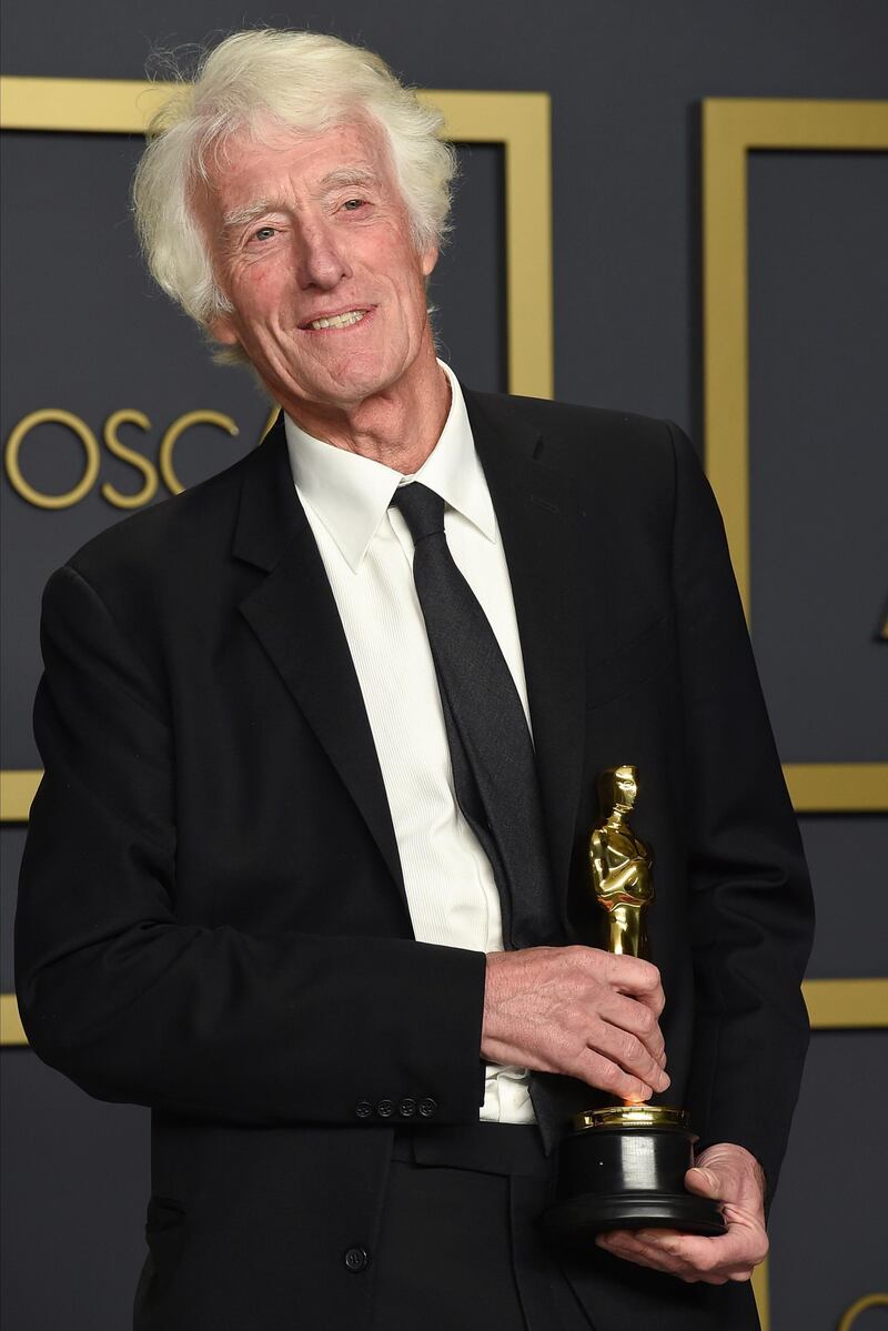 Roger Deakins, winner of the award for best cinematography for '1917' at the 92nd Academy Awards on Sunday, February 9. AP