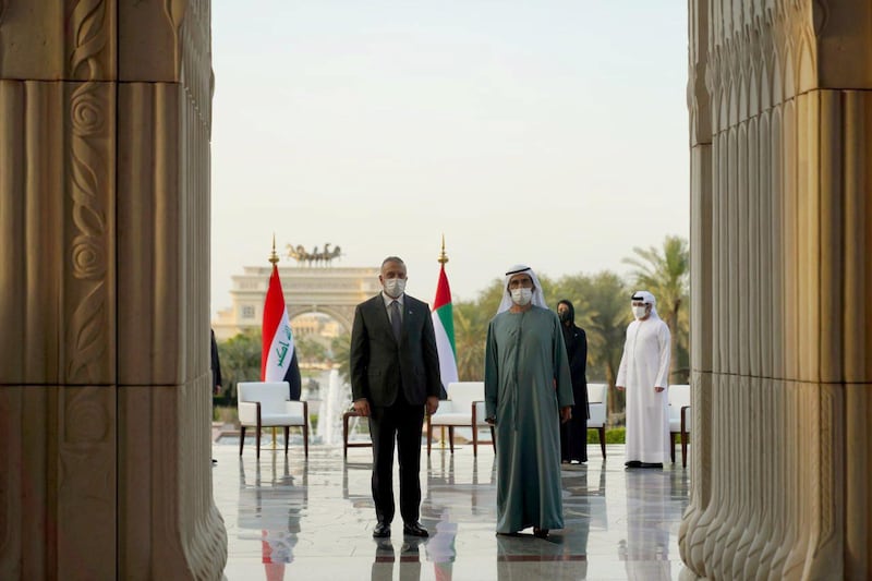 During his official visit to the United Arab Emirates ... the Prime Minister 
@MAKadhimi
 The Prime Minister of the Emirates meets the Ruler of Dubai, Sheikh 
@HHShkMohd
 His Excellency discussed with His Highness Sheikh Al Maktoum the bilateral relations between the two countries, and discussed ways to enhance joint cooperation and develop its mechanisms in all fields.