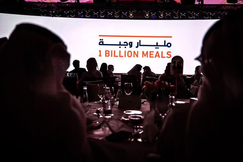 A total of Dh101 million was raised at the One Billion Meals initiative. Victor Besa / The National