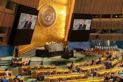 The 77th UN General Assembly convenes in September, 2022. Bloomberg