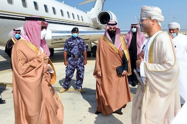 Prince Faisal bin Farhan Al Saud, Minister of Foreign Affairs for Saudi Arabia, arrives in Oman. ONA
