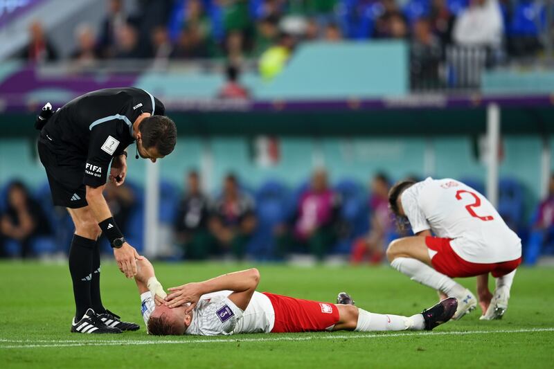 Poland players after the match in Doha. Getty