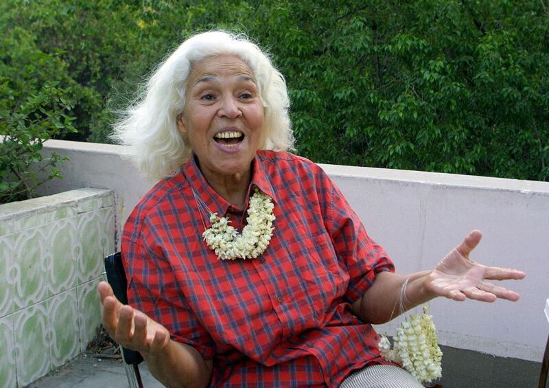 Nawal El Saadawi speaks prior to a meeting called by the Union of Egyptian Writers in Cairo to express solidarity with her in her legal battle against an Egyptian lawyer who is suing her for 'insulting' Islam, on June 17, 2001. AFP