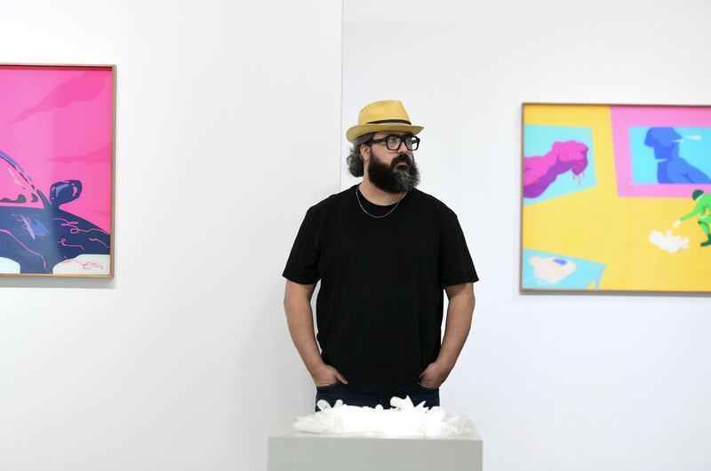 Palestinian artist Saher Nassar's solo exhibition The Front Side Strikes The Most will be running until December 30, 2024. All photos: Khushnum Bhandari / The National