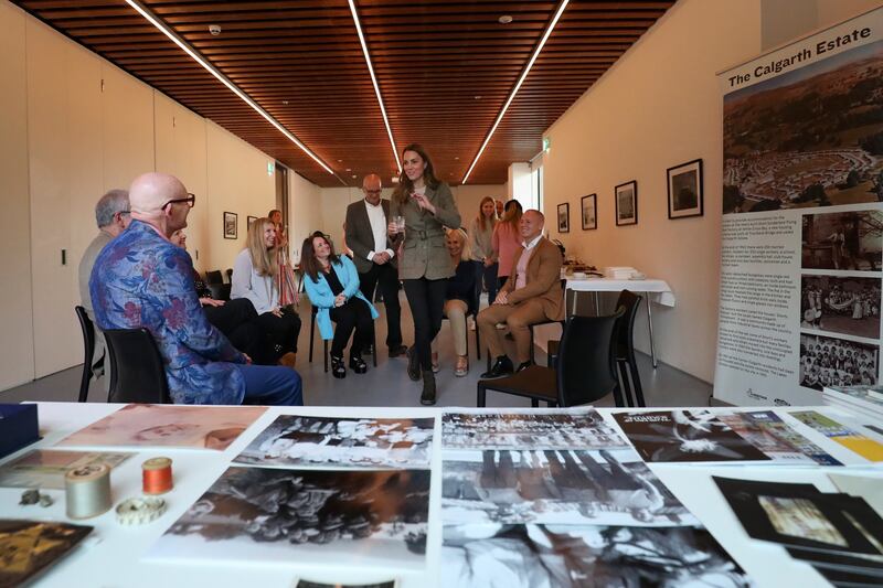 Kate meets family members of the Windermere Children during a visit to the Jetty museum on Lake Windermere. Getty Images