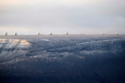 The SvalSat satellite ground station near Longyearbyen. Getty Images