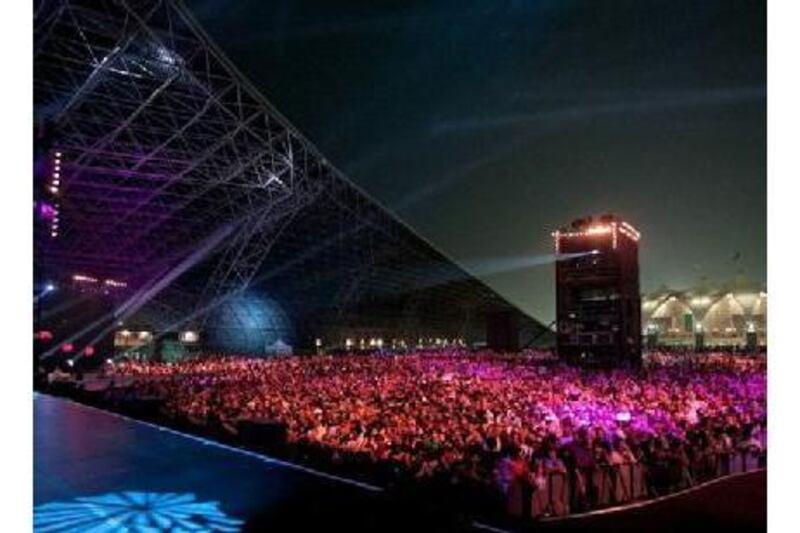 Last year thousands gathered at the Beyoncé concert, part of the Yasalam programme. This year Prince, Linkin Park and Kanye West will be in Abu Dhabi to keep the crowds entertained. Martin Pfeiffer / khfkdhfjd