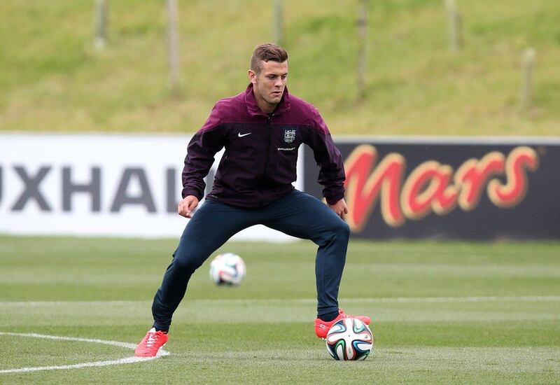 Jack Wilshere in action during an England training session at St Georges Park on Tuesday. Jan Kruger / Getty Images / May 27, 2014