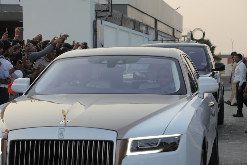 Suhana Khan, daughter of Shah Rukh Khan, arrives in a Rolls-Royce. EPA