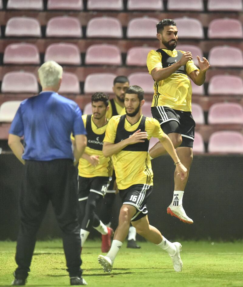 UAE national team train ahead of their World Cup 2022 Qualifier against Thailand. Courtesy UAEFA