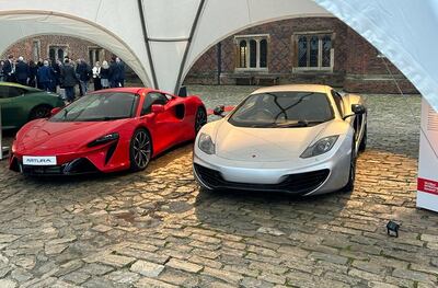World business leaders were greeted by a red carpet and British-made luxury sports at the Global Investment Summit at Hampton Court Palace. Matthew Davies / The National