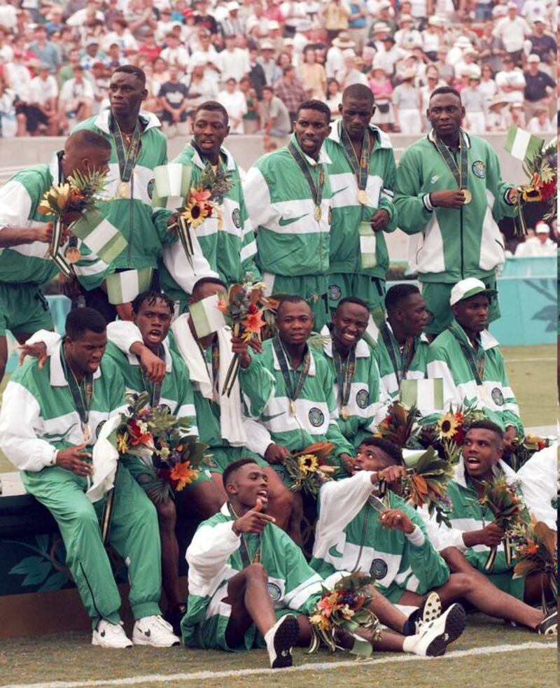 The team that won gold at the 1996 Olympics has set the bar for all future Nigeria squads. Dieter Endilcher / AP Photo