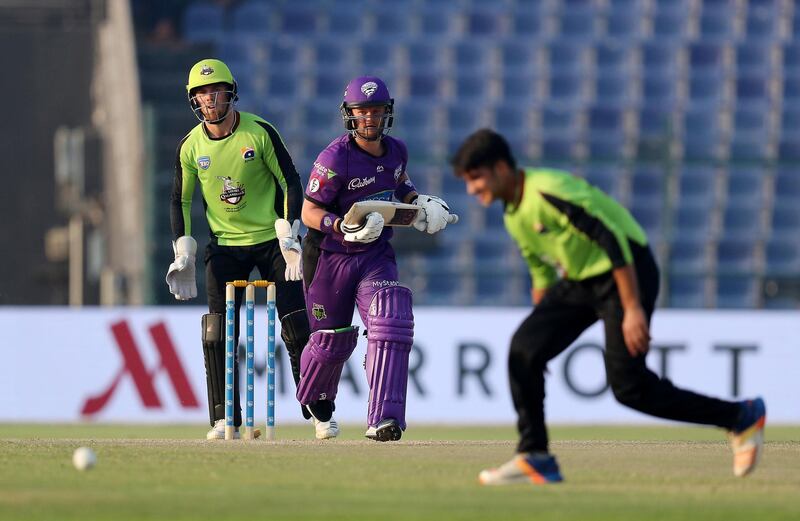 ABU DHABI , UNITED ARAB EMIRATES, October 05, 2018 :- Ben Duckett of Hobart Hurricanes playing a shot during the Abu Dhabi T20 cricket match between Lahore Qalanders vs Hobart Hurricanes held at Zayed Cricket Stadium in Abu Dhabi. ( Pawan Singh / The National )  For Sports. Story by Amith