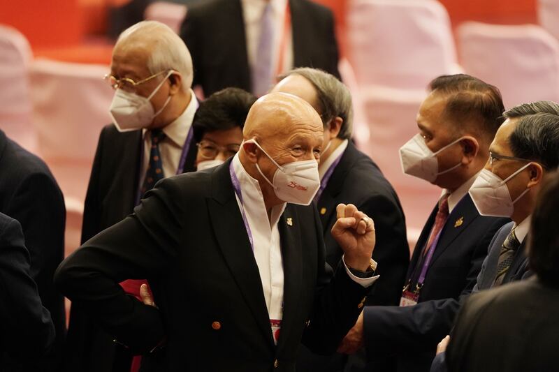 Allan Zeman, chairman of Lan Kwai Fong Holdings, attends the swearing-in ceremony. Bloomberg