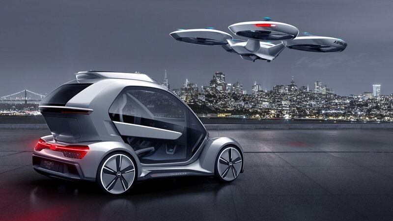 Something a little virtual for the occasion - ItalDesign's drone taxis. Courtesy ItalDesign